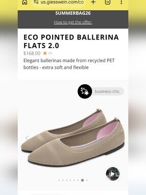 GIESSWEIN Eco Pointed Ballerina Flats 2.0